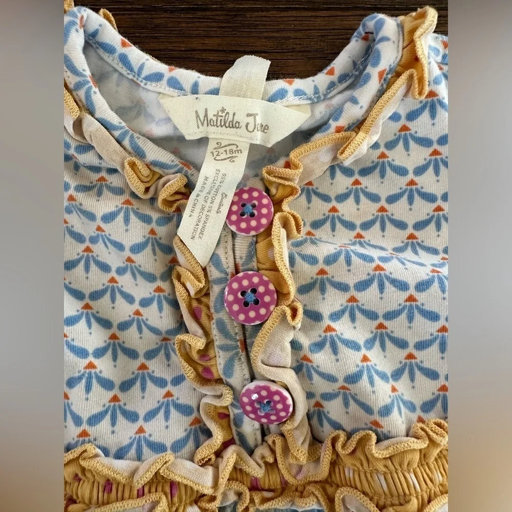 Matilda Jane Colorful Kids Dress with Deer Print- size 12/18 months